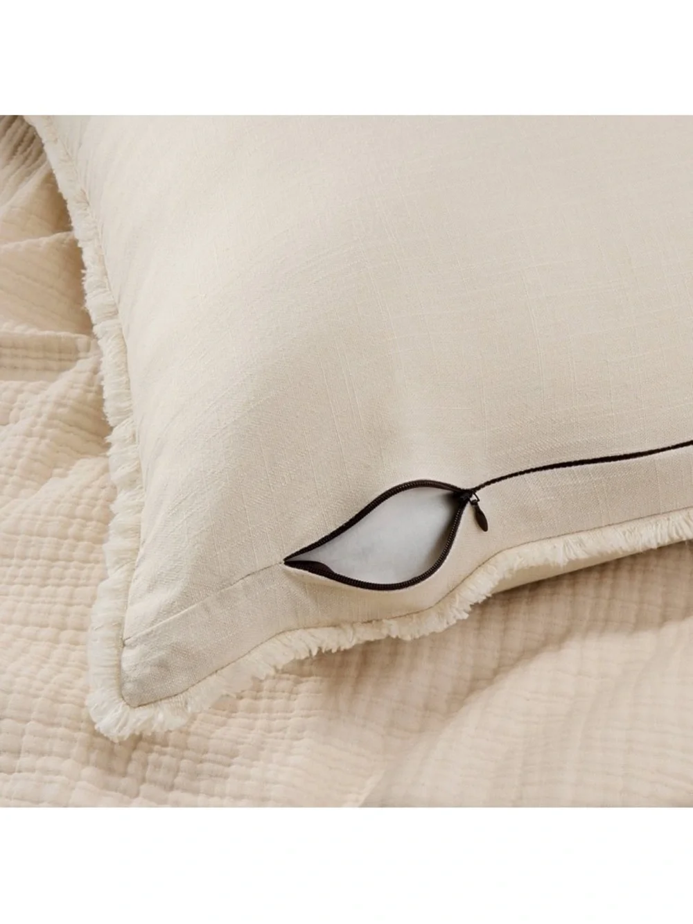 Casaluna Euro Heavyweight Linen Blend Pillow, Natural 26” x 26”